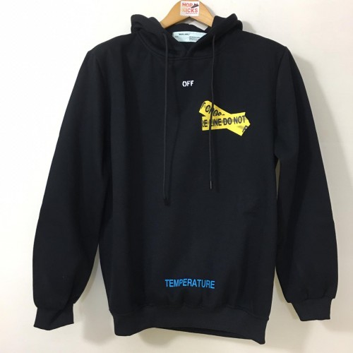 Off-White Fire Tape Hoodie Black